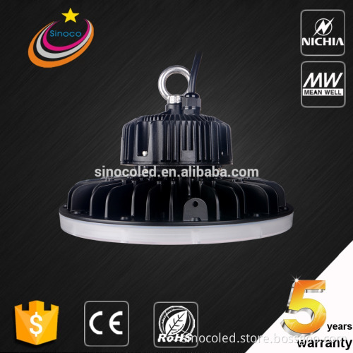 CE RoHS certified Nichia chip Meanwell driver high bay light led